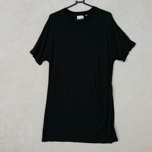 Wilfred Free Aritzia Black Ruched Side T Shirt Dress Midi Casual Womens L